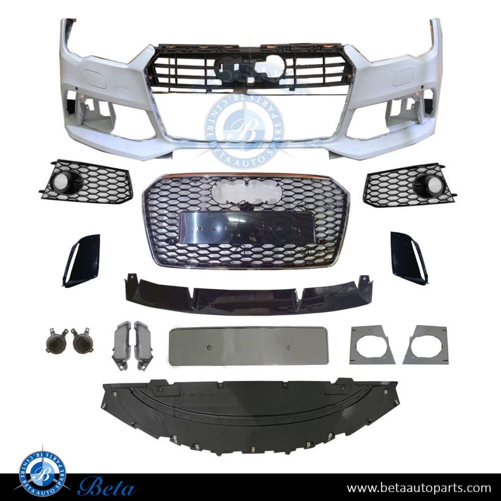 Front Bumper Assembly with Radiator Grille RS7 Look for Audi A7 2015-2017 models, Part Number 4G8807065BR Front Bumper Assembly with Radiator Grille RS7 Look for Audi A7 2015-2017 models, Part Number 4G8807065BR